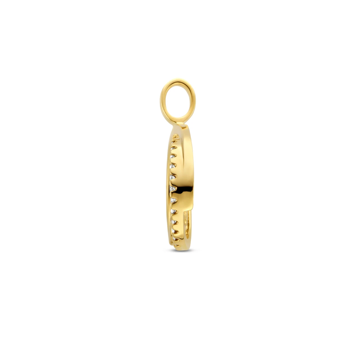 hanger rondje diamant 0.13ct h si 14K geelgoud
