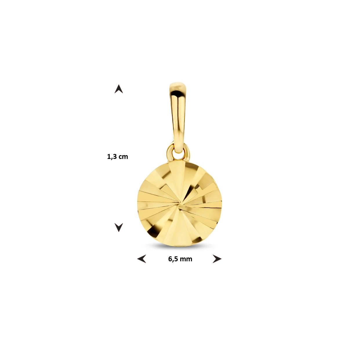 hanger rondje gediamanteerd 6,5 mm 14K geelgoud