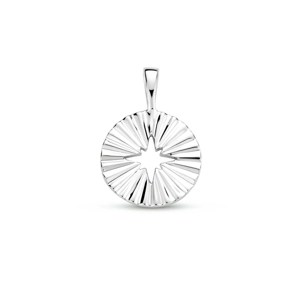 hanger rondje gediamanteerd zilver gerhodineerd