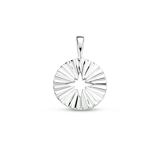 hanger rondje gediamanteerd zilver gerhodineerd