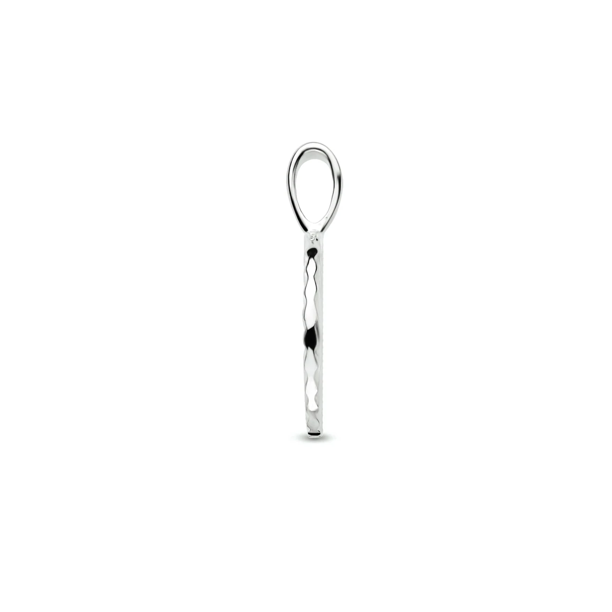 hanger rondje gediamanteerd zilver gerhodineerd