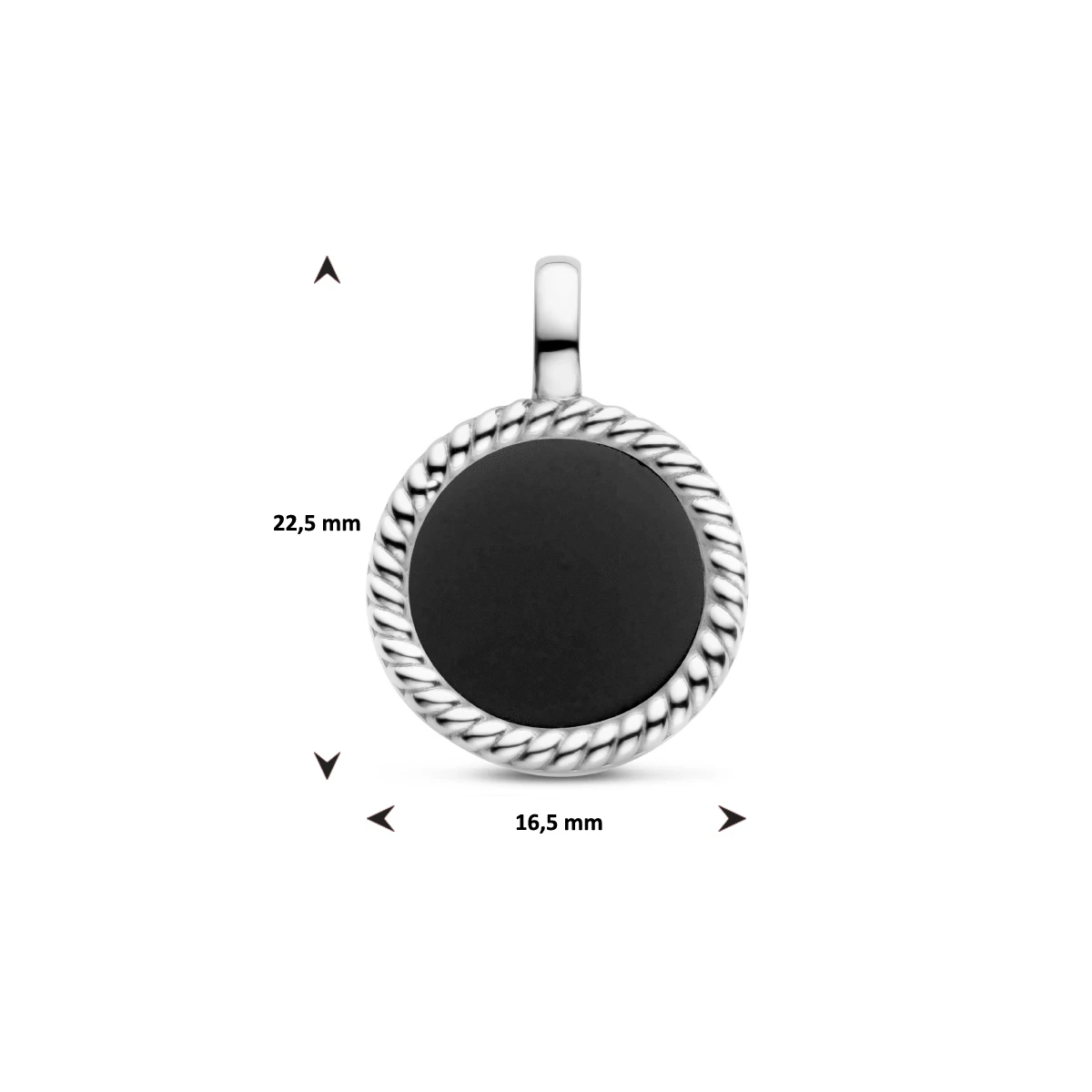 hanger rondje onyx edelstaal