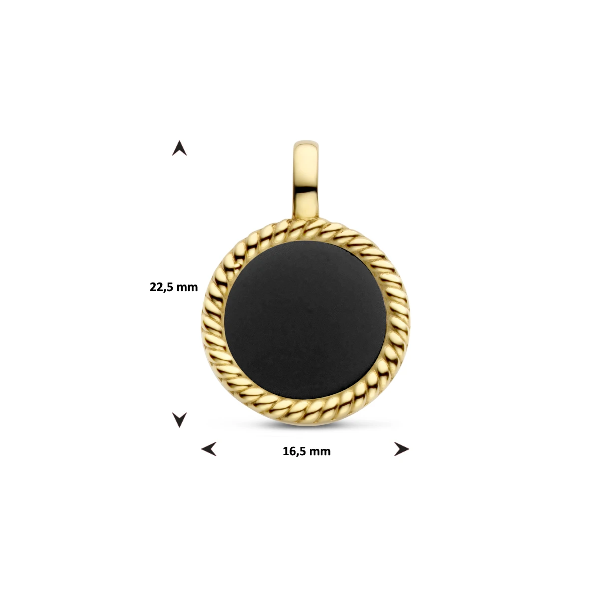 hanger rondje onyx ion plating edelstaal