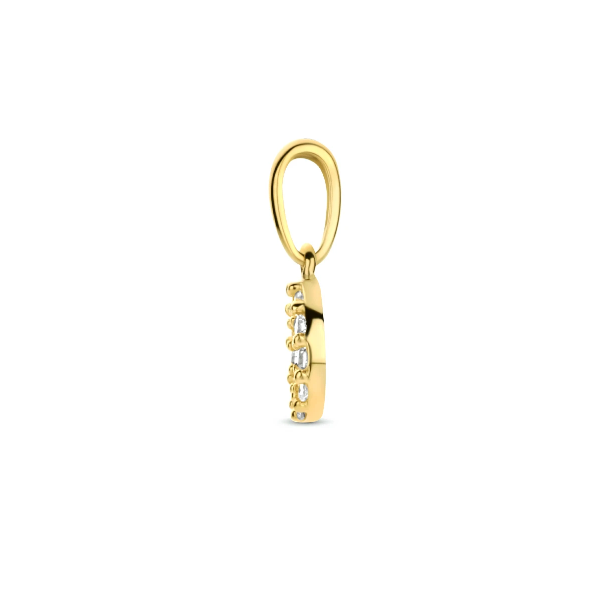 hanger rondje zirkonia 6,5 mm 14K geelgoud