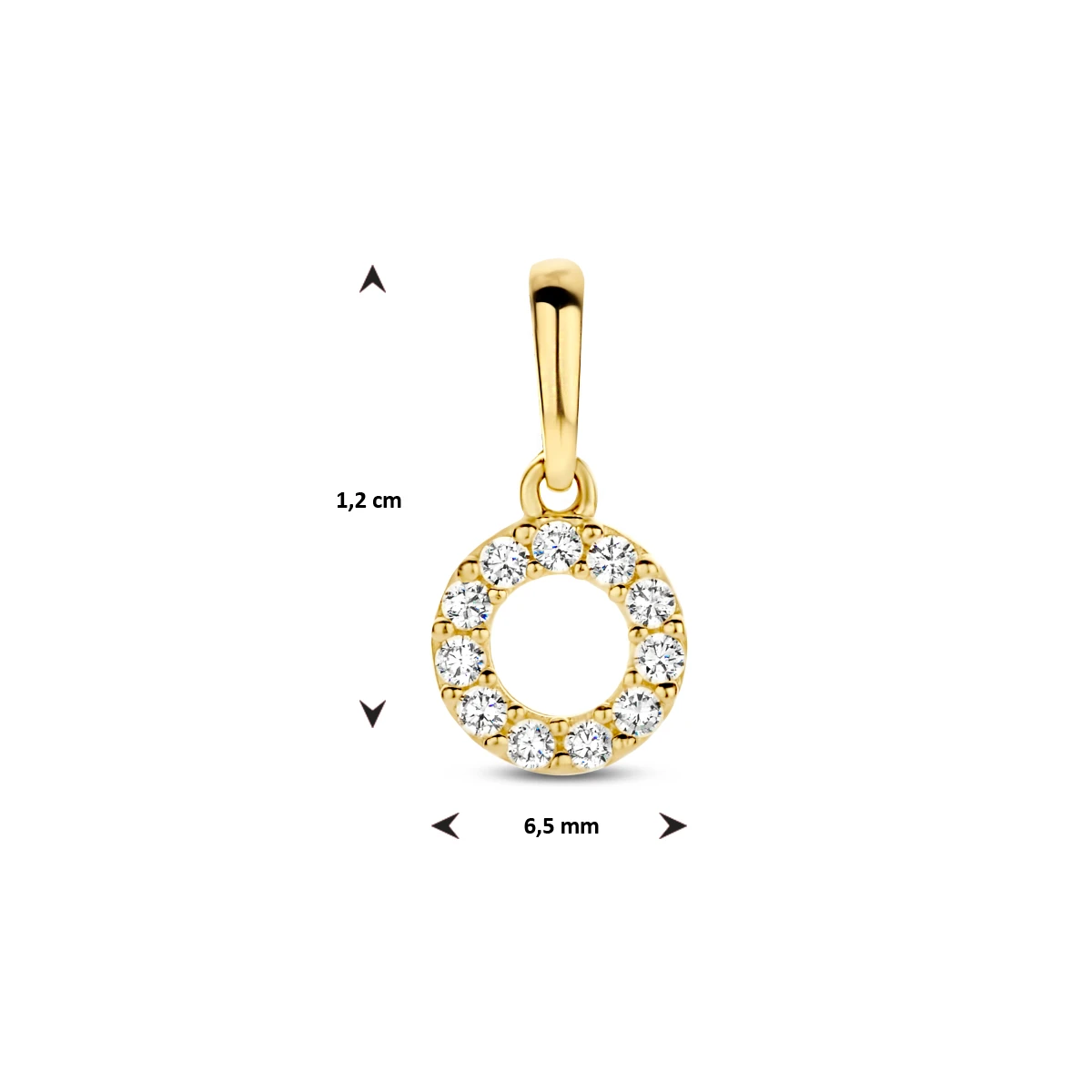 hanger rondje zirkonia 6,5 mm 14K geelgoud