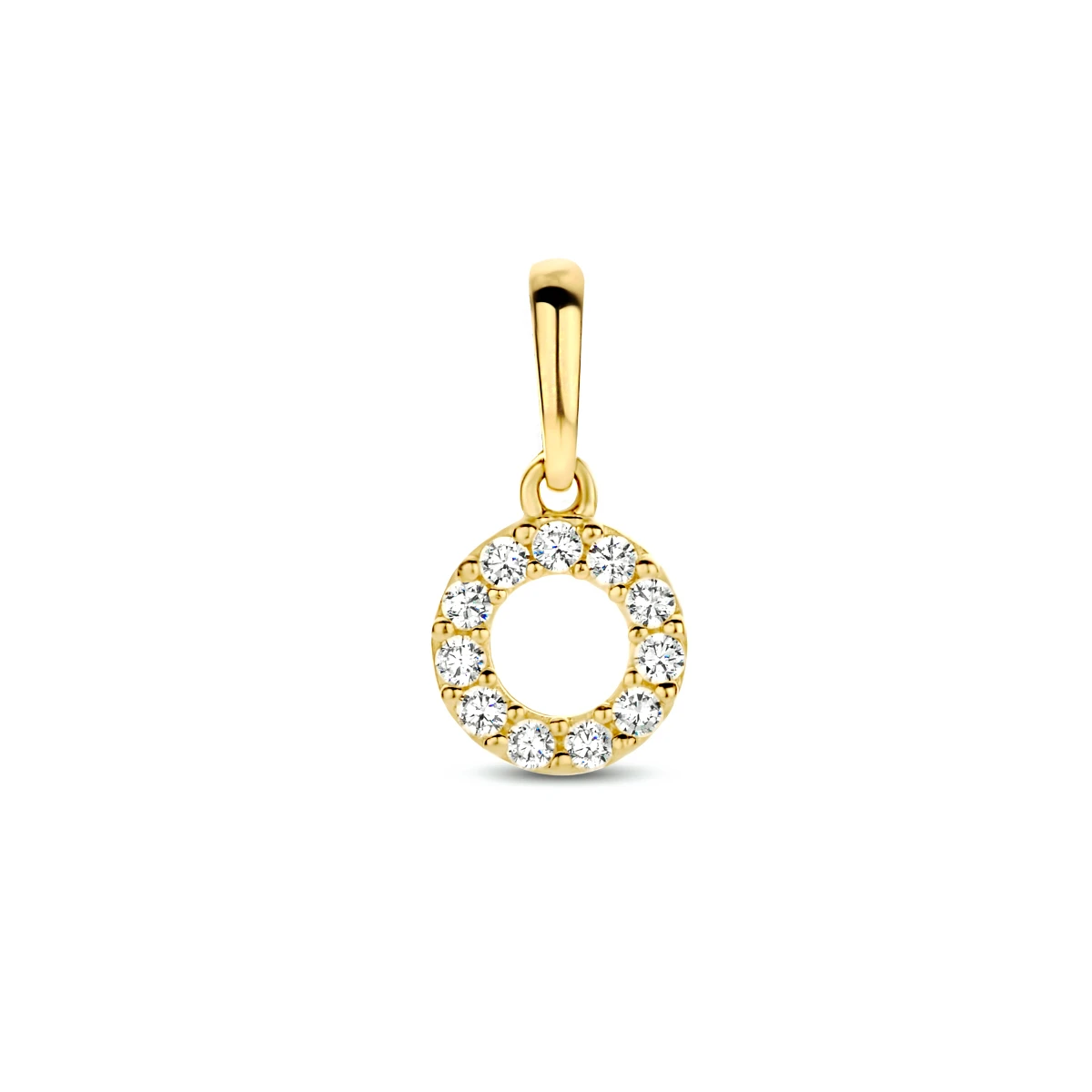 hanger rondje zirkonia 6,5 mm 14K geelgoud