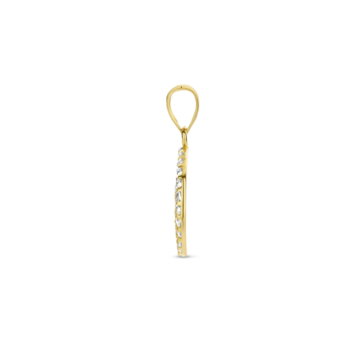 hanger rondje zirkonia 14K geelgoud