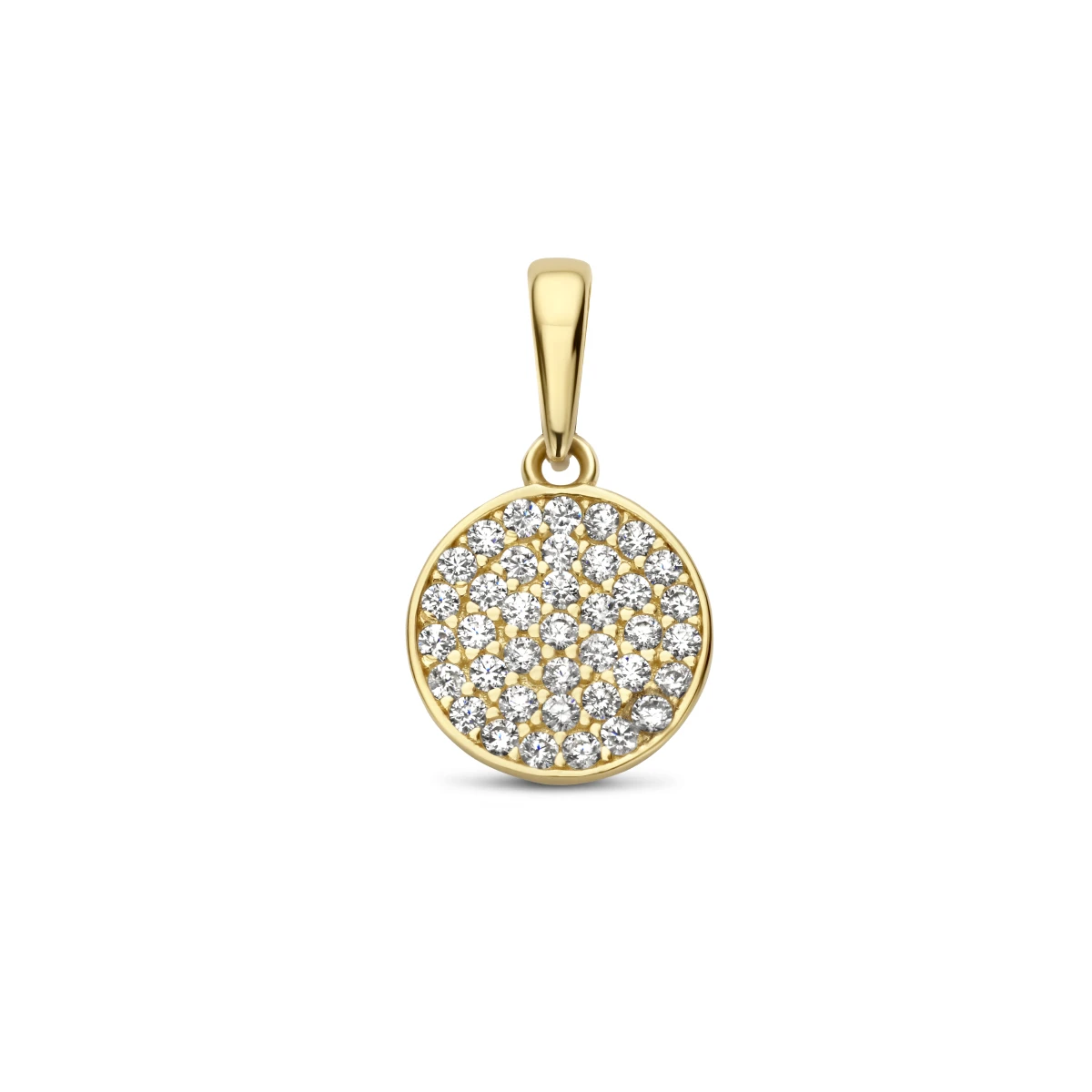 hanger rondje zirkonia 14K geelgoud
