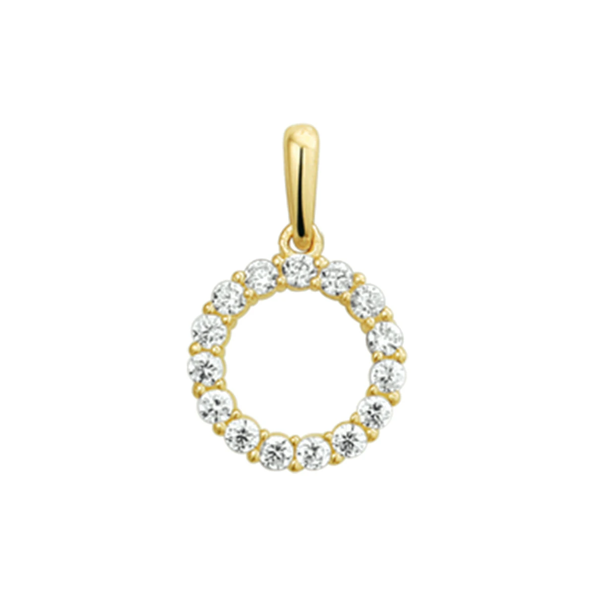 hanger rondje zirkonia 10 mm 14K geelgoud