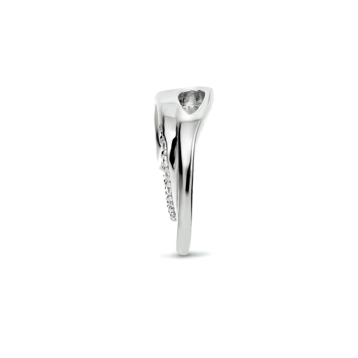 hanger rondje zirkonia 15,5 mm zilver gerhodineerd