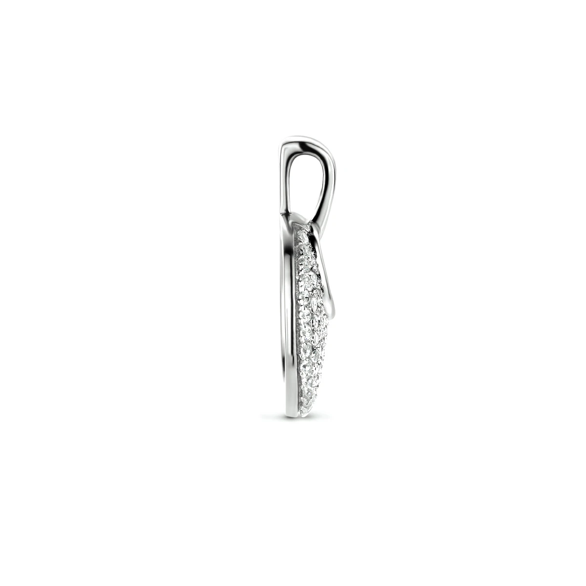 hanger rondje zirkonia zilver gerhodineerd
