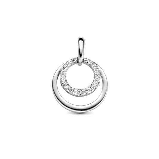 hanger rondjes zirkonia zilver gerhodineerd