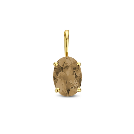 hanger rookkwarts 14K geelgoud