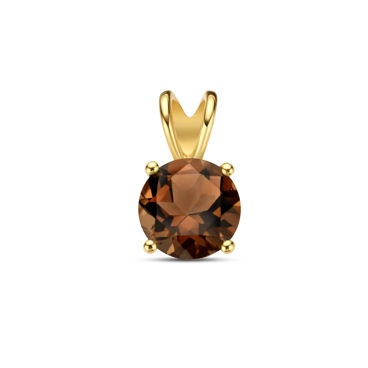 hanger rookkwarts 14K geelgoud