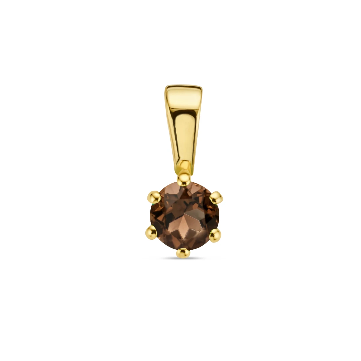 hanger rookkwarts 9,5 mm 14K geelgoud