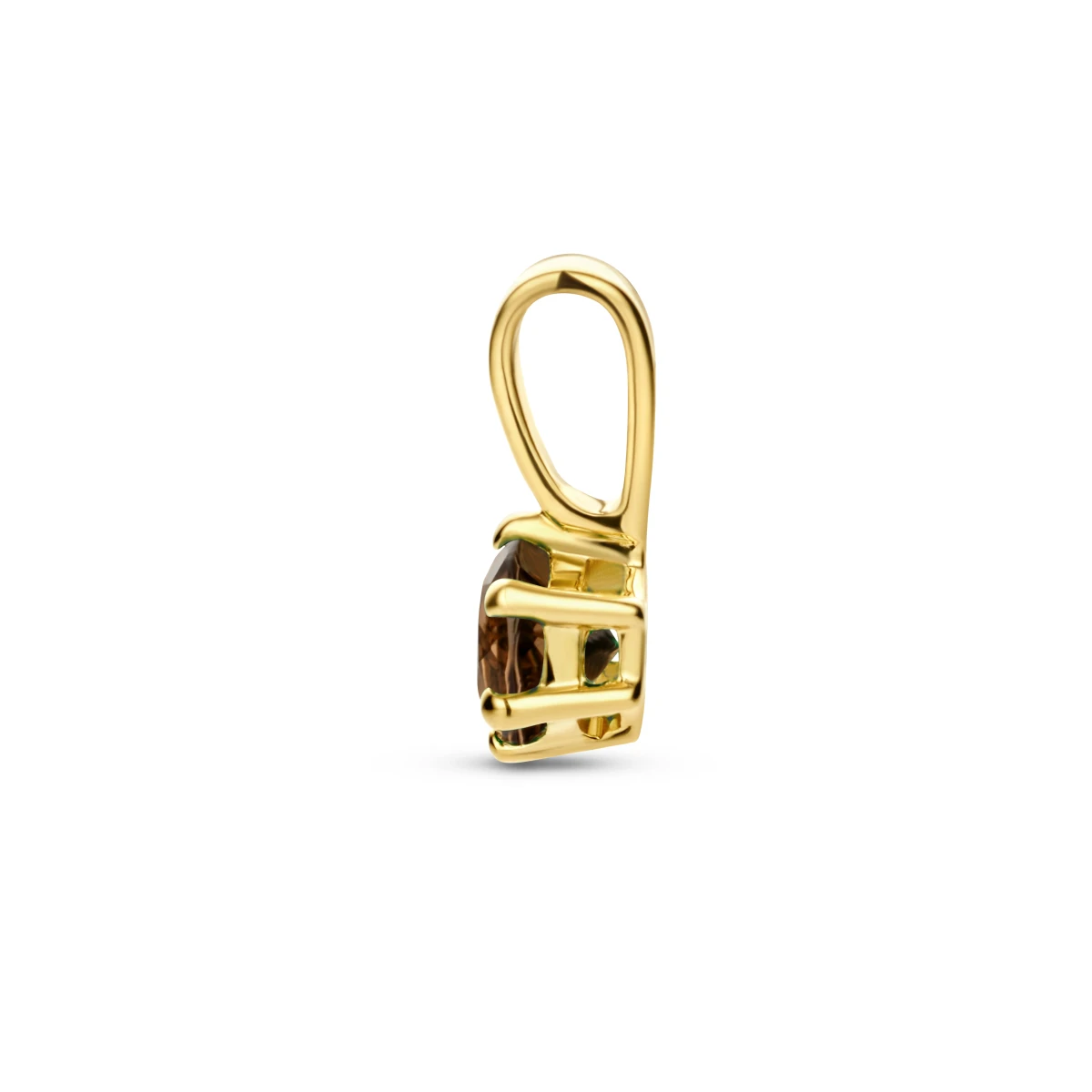 hanger rookkwarts 9,5 mm 14K geelgoud