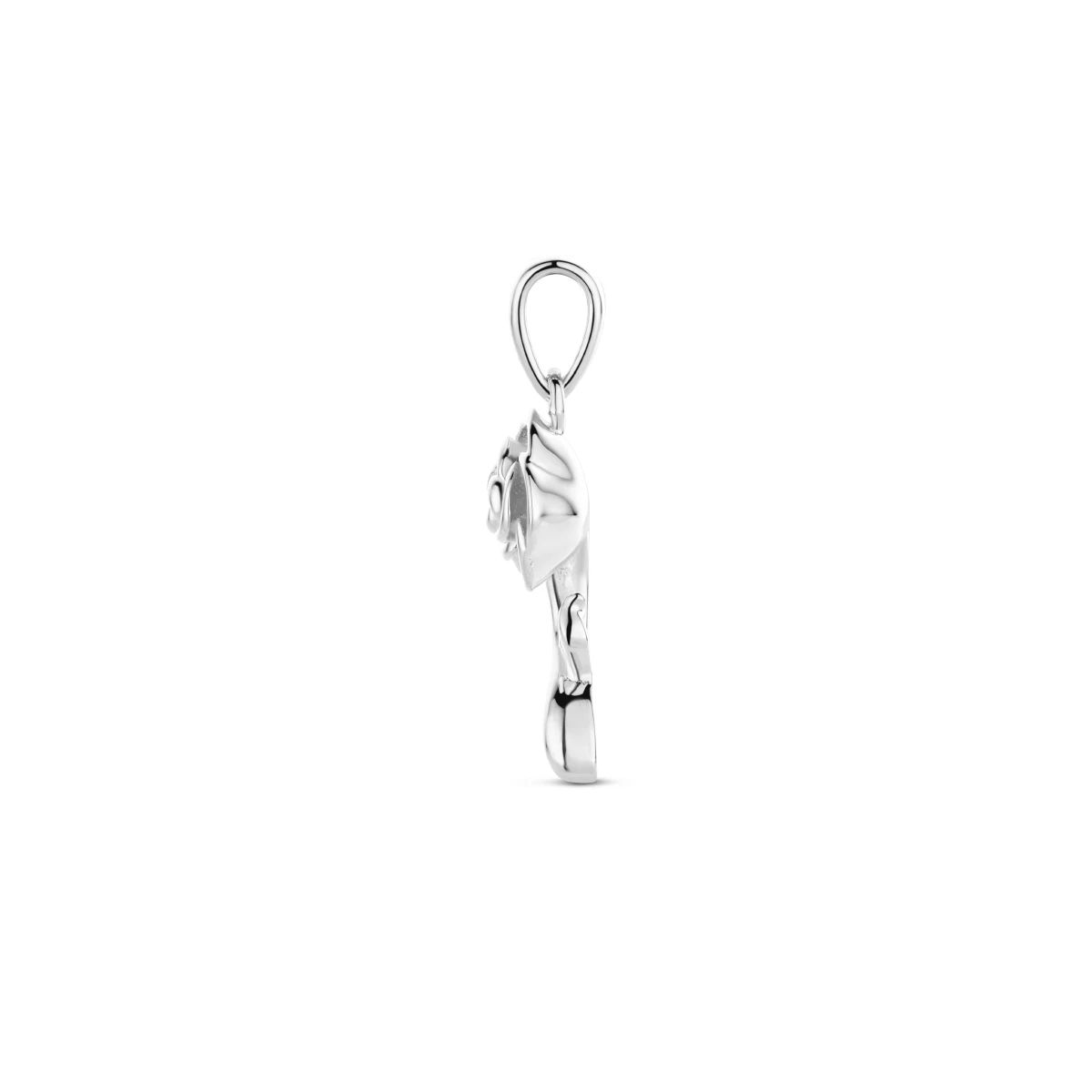 hanger roos zilver gerhodineerd