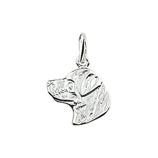 hanger rottweiler kop zilver wit