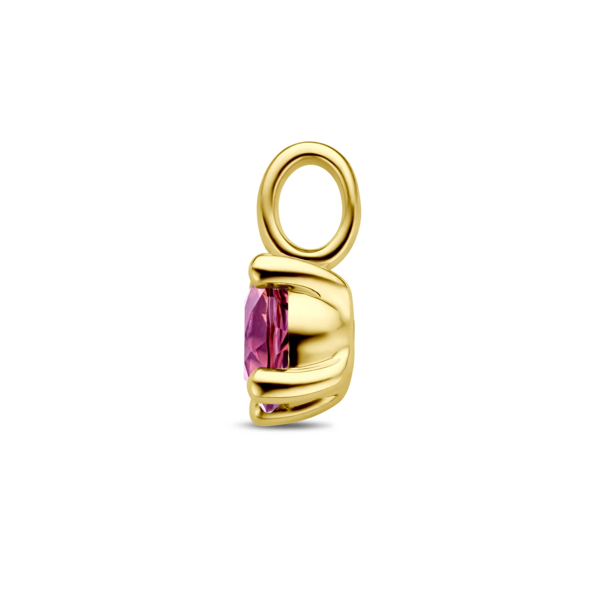 hanger roze rhodoliet 14K geelgoud