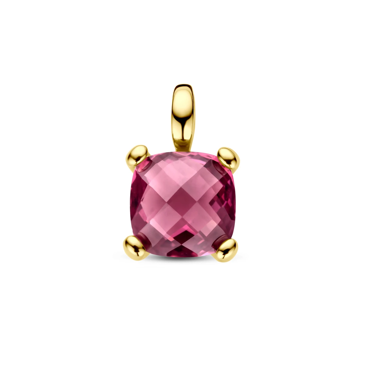 hanger roze rhodoliet 14K geelgoud