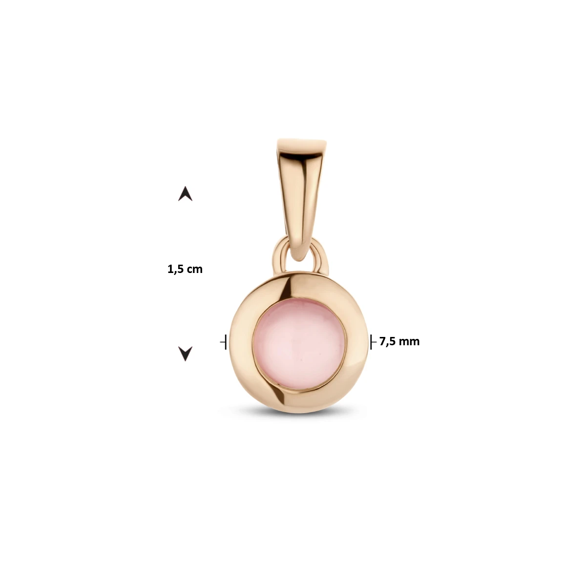 hanger rozenkwarts 14K roségoud