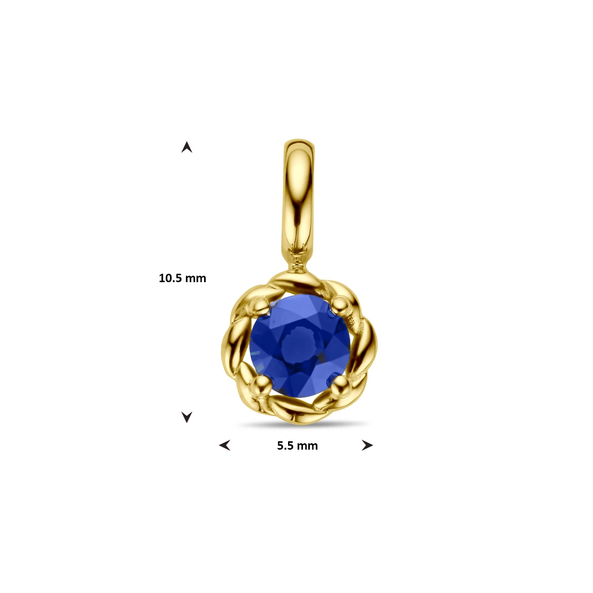 hanger saffier 14K geelgoud