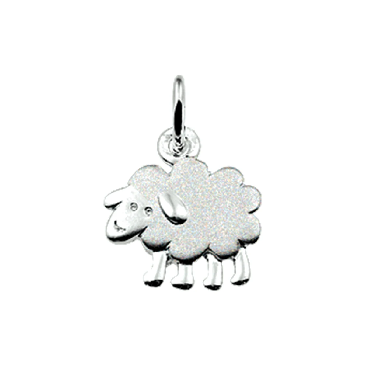 hanger schaap poli/mat zilver wit
