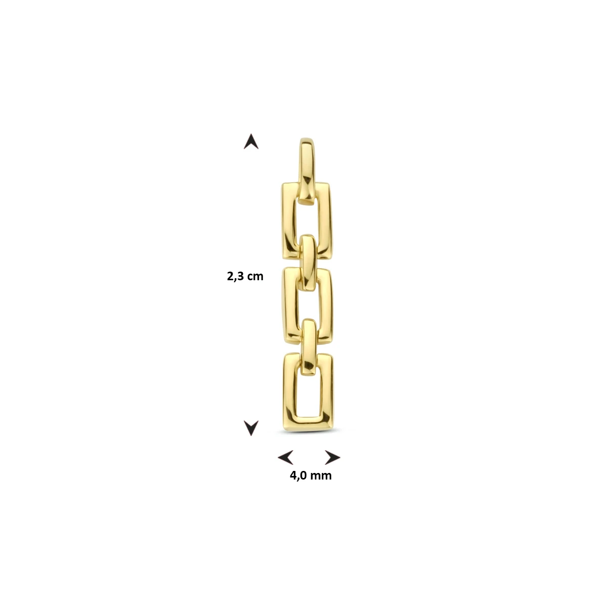 hanger schakel 14K geelgoud