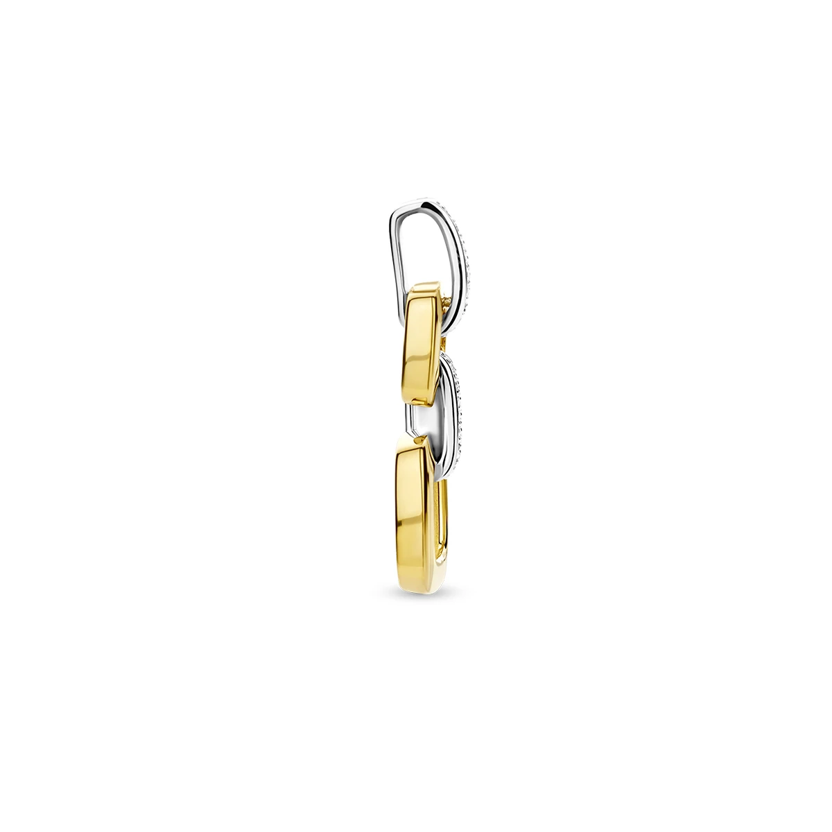 hanger schakel diamant 0.13ct h si 14K bicolor goud geel/wit