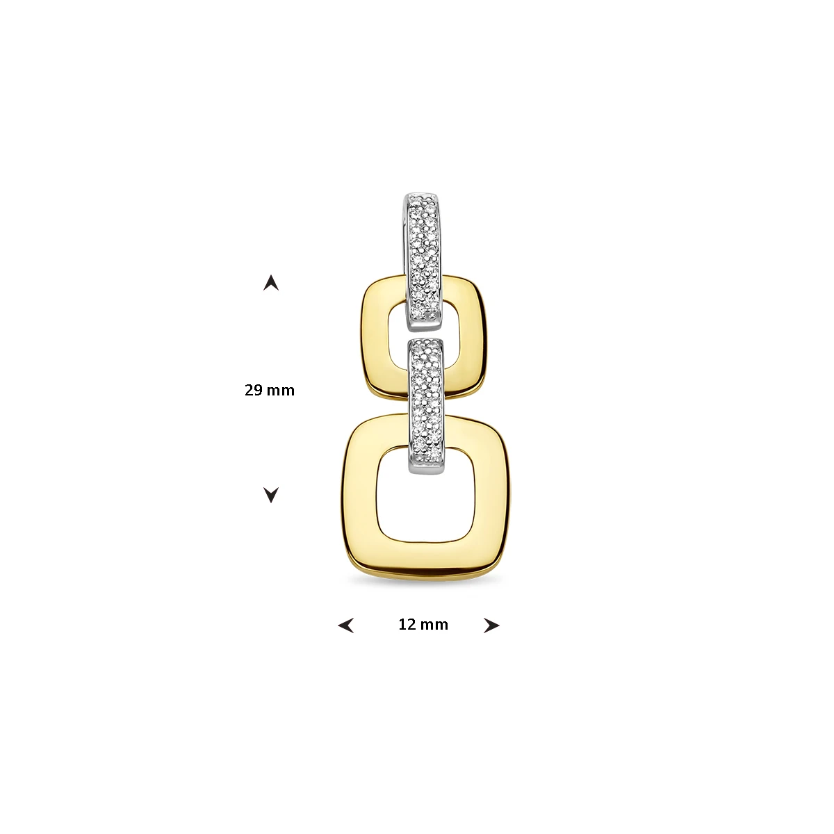 hanger schakel diamant 0.13ct h si 14K bicolor goud geel/wit