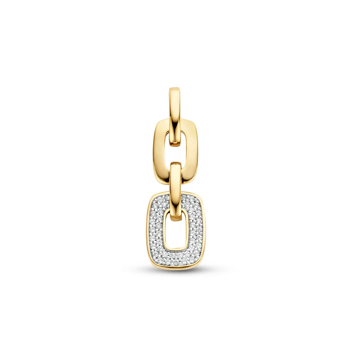 hanger schakel diamant 0.18ct h si 14K geelgoud