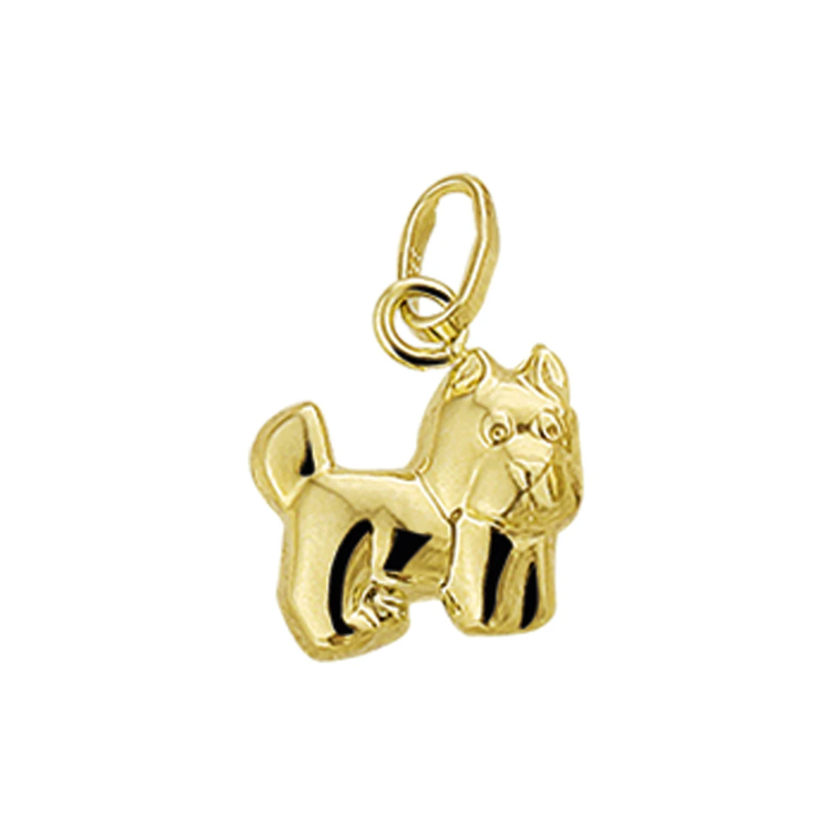 hanger schnauzer hond 10 mm 14K geelgoud