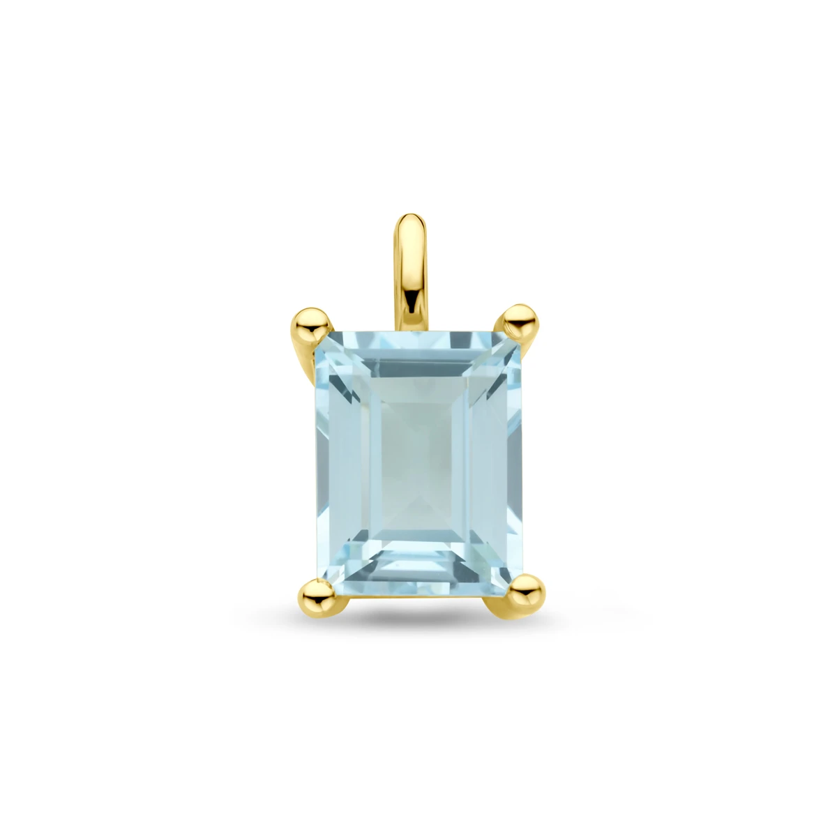 hanger sky blue topaas 14,5 mm 1 micron zilver verguld (geel)