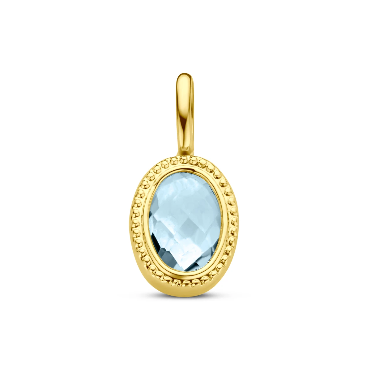 hanger sky blue topaas 14K geelgoud