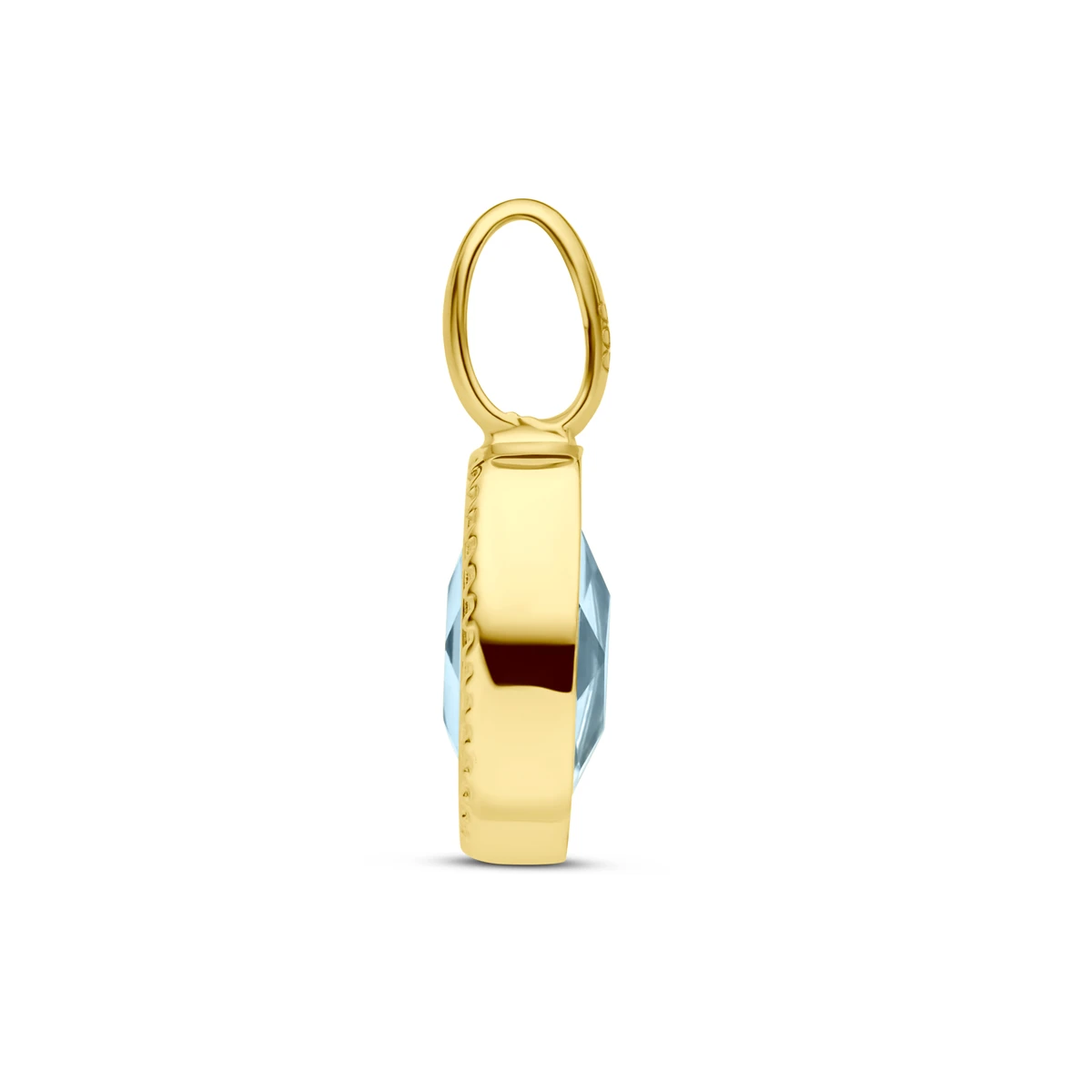 hanger sky blue topaas 14K geelgoud