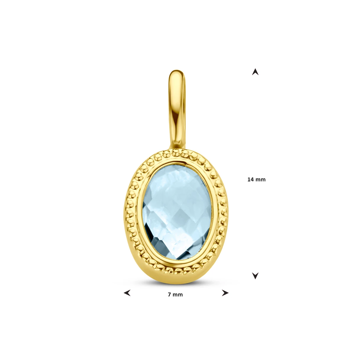 hanger sky blue topaas 14K geelgoud