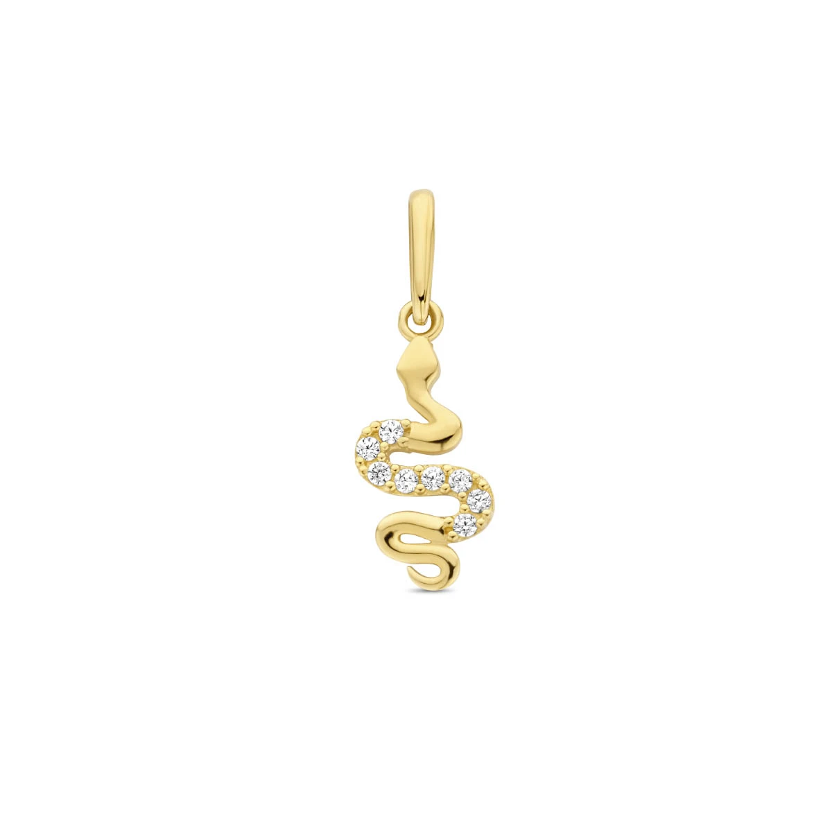 hanger slang zirkonia 14K geelgoud