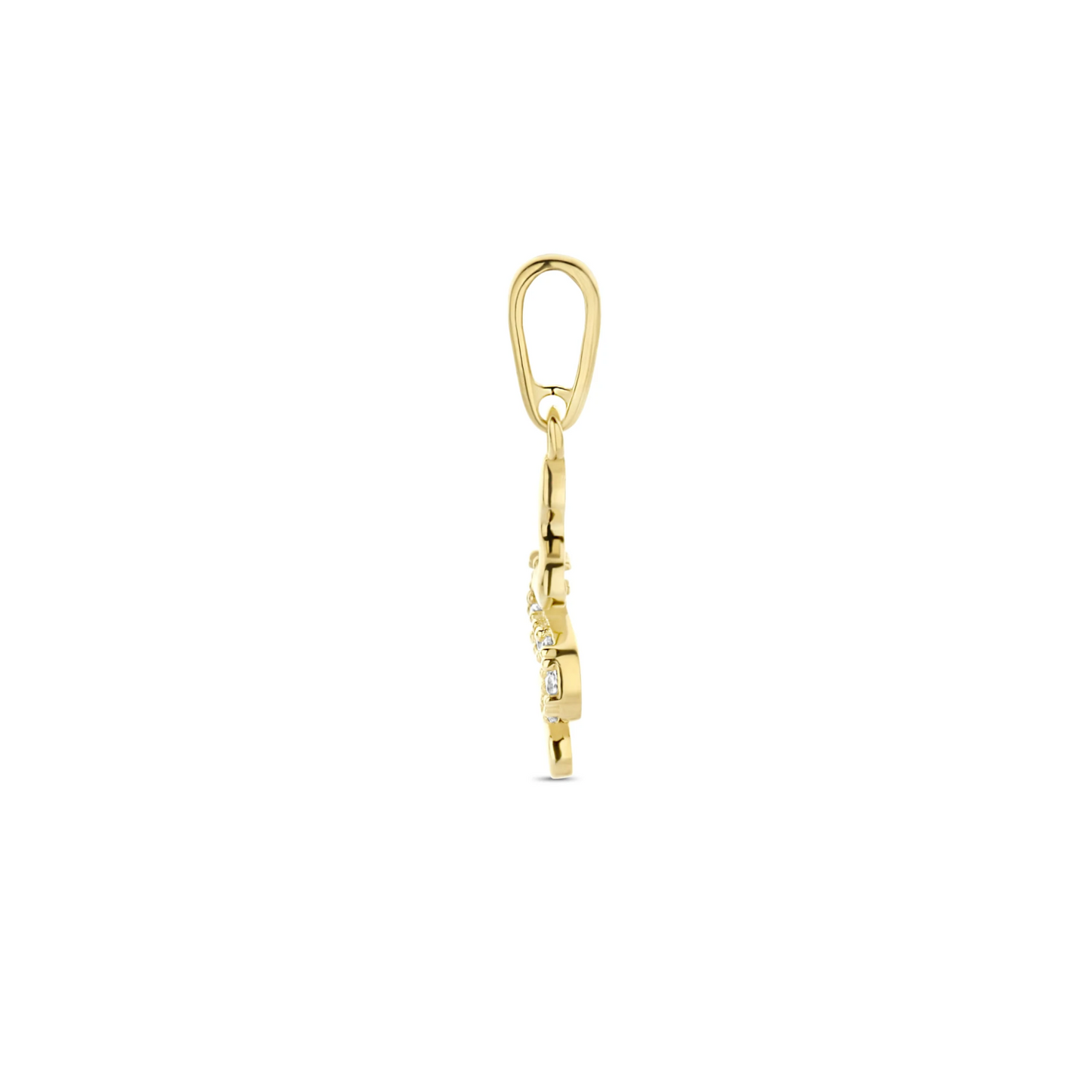 hanger slang zirkonia 14K geelgoud