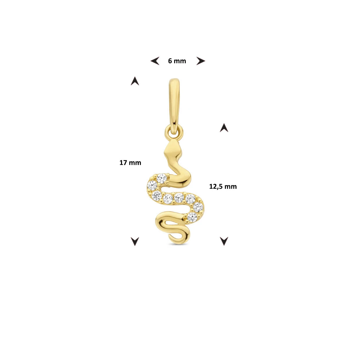 hanger slang zirkonia 14K geelgoud