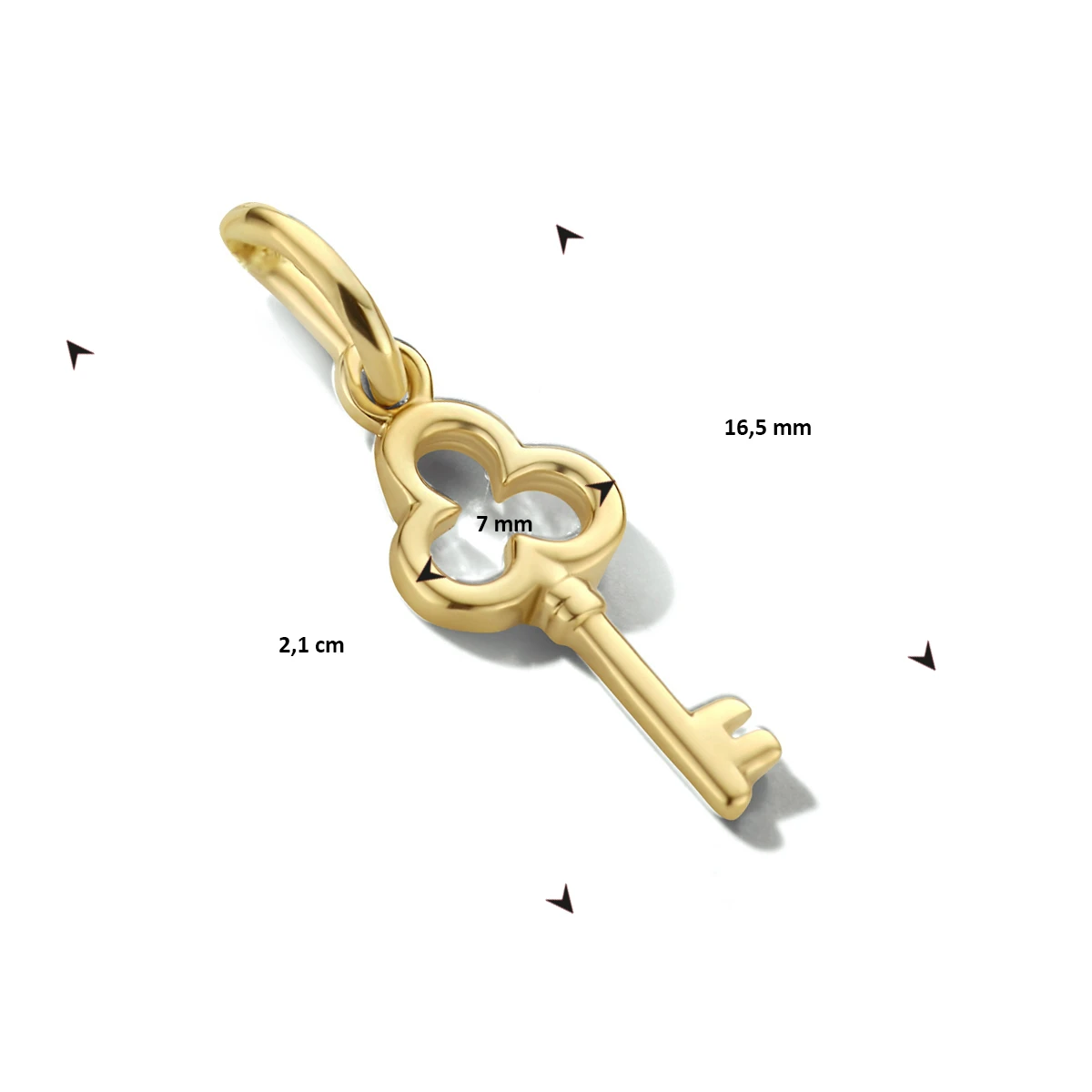 hanger sleutel 14K geelgoud
