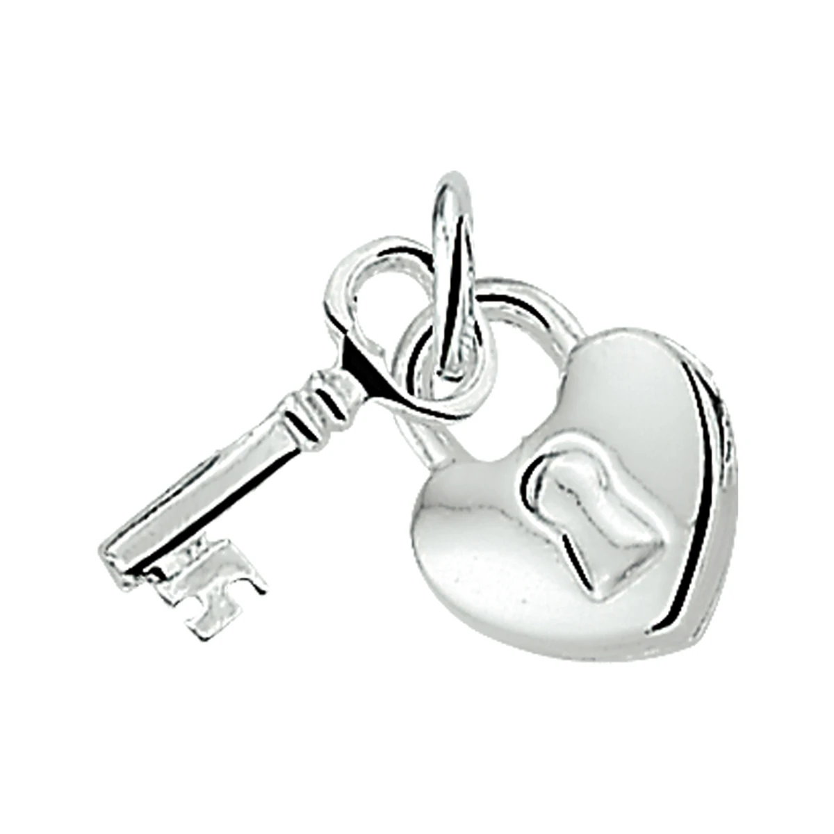 hanger sleutel en slot zilver wit