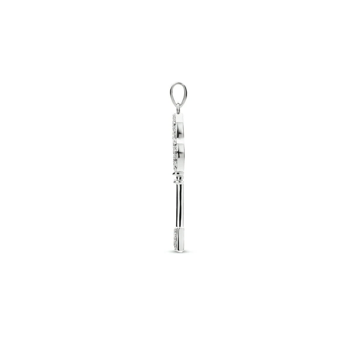 hanger sleutel zirkonia zilver gerhodineerd