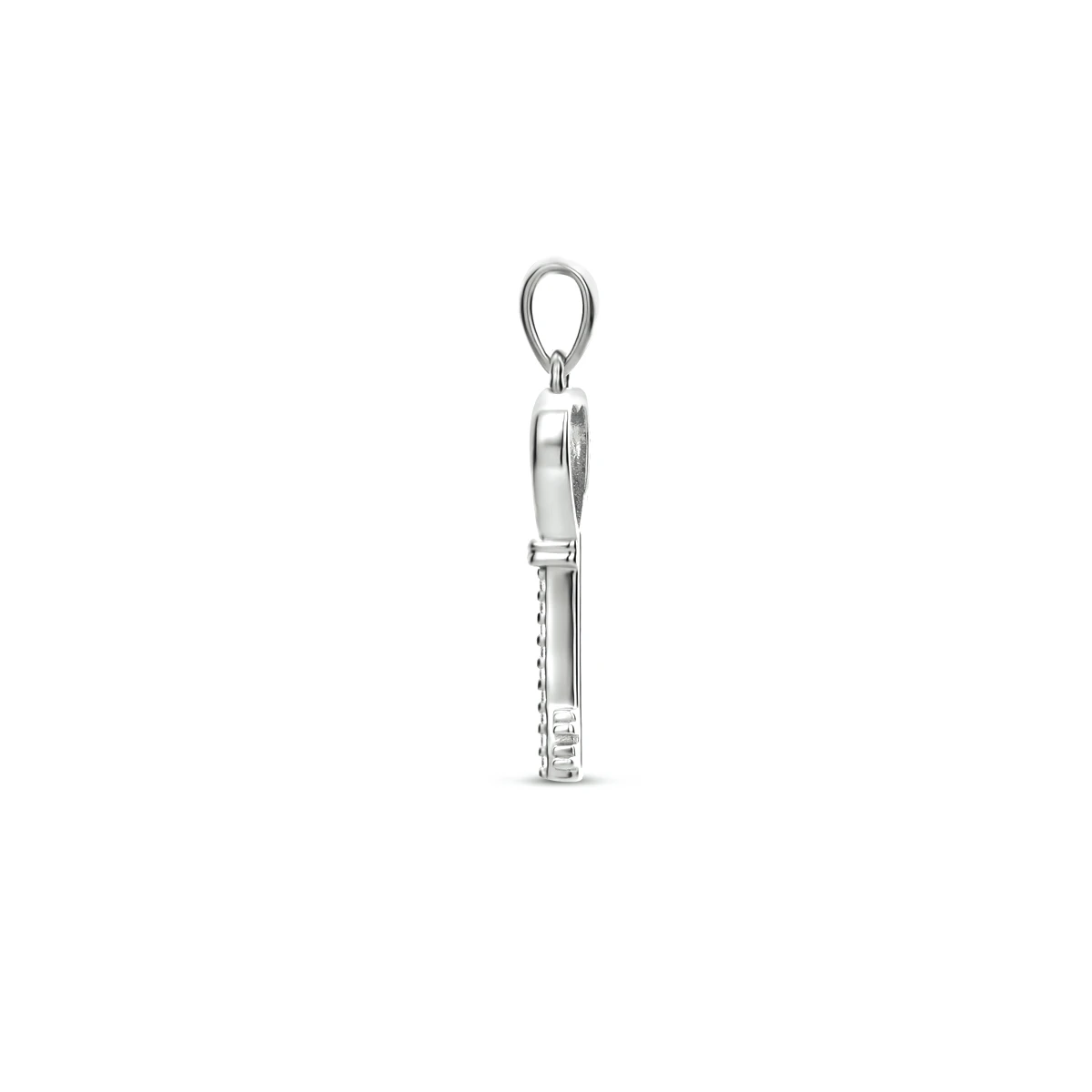 hanger sleutel zirkonia zilver gerhodineerd