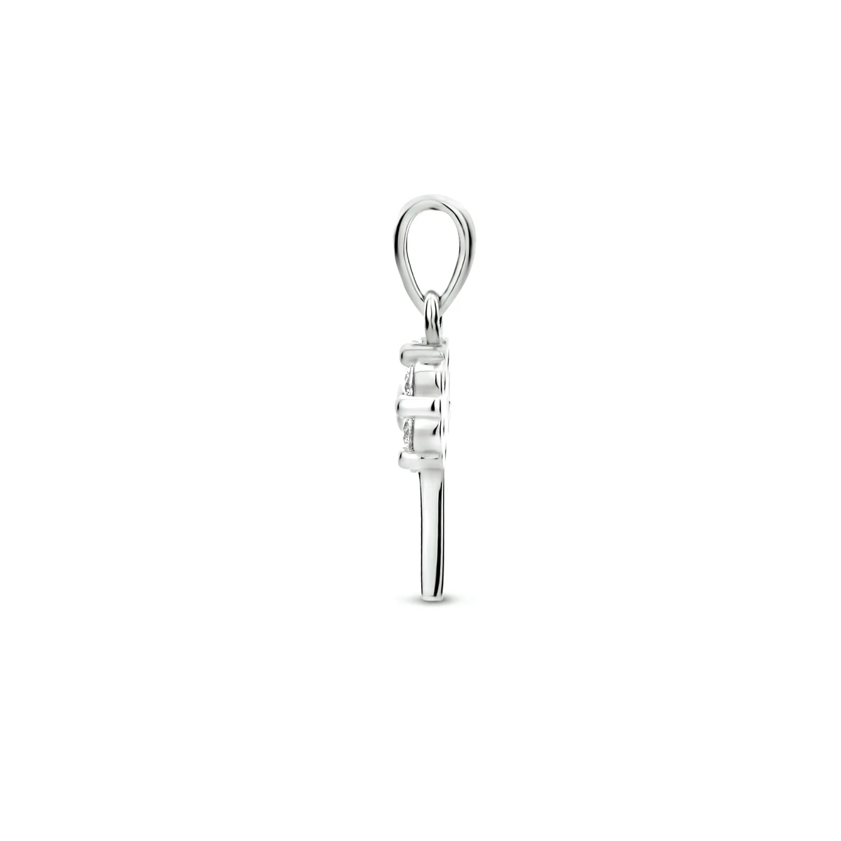 hanger sleutel zirkonia zilver gerhodineerd