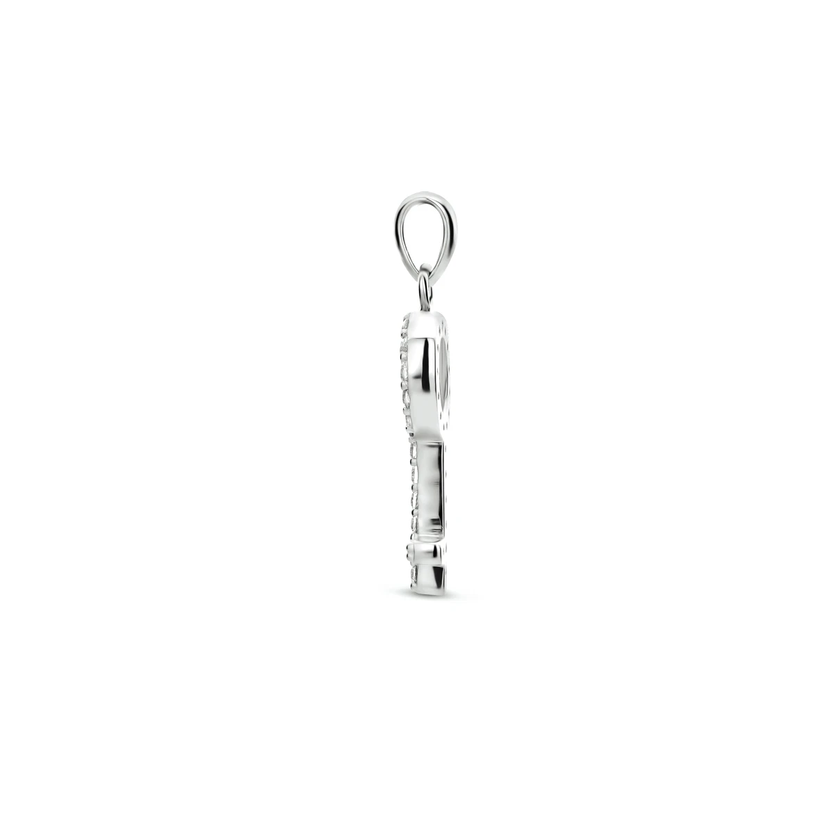 hanger sleutel zirkonia zilver gerhodineerd