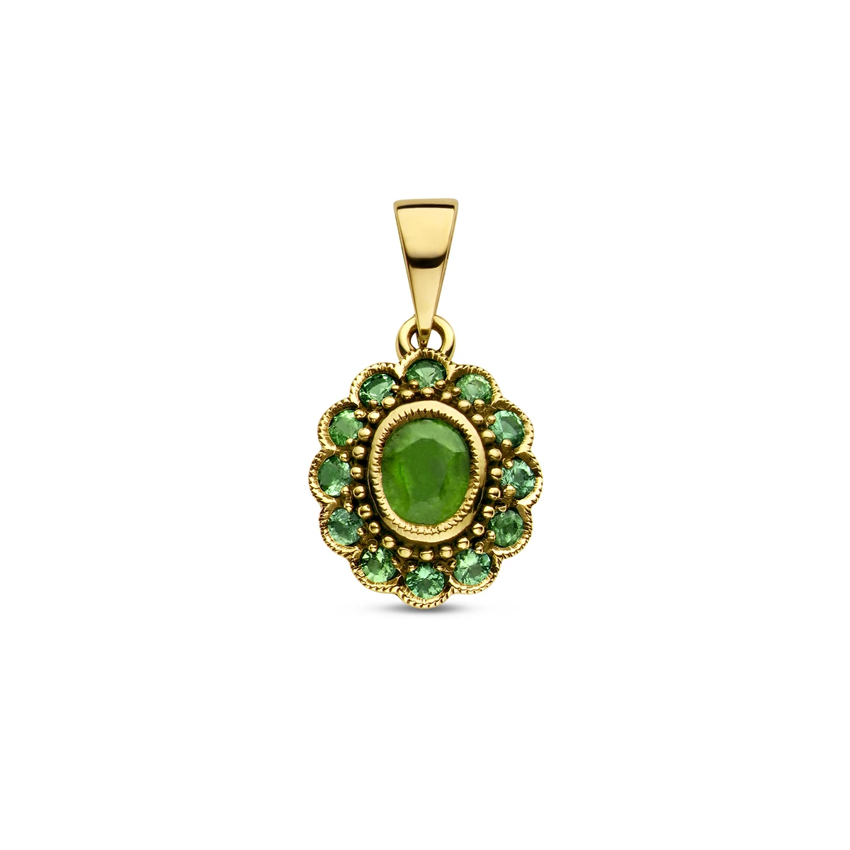hanger smaragd 14K geelgoud