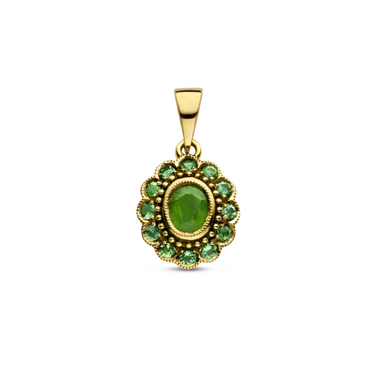 hanger smaragd 14K geelgoud