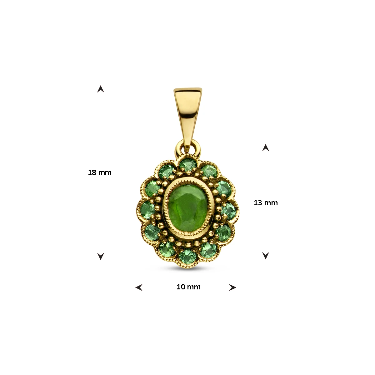 hanger smaragd 14K geelgoud