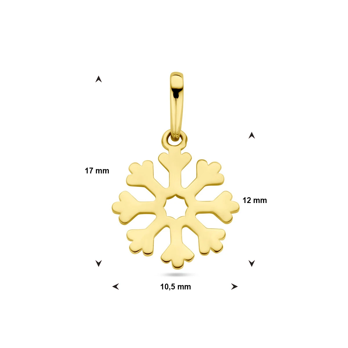 hanger sneeuwvlok 14K geelgoud