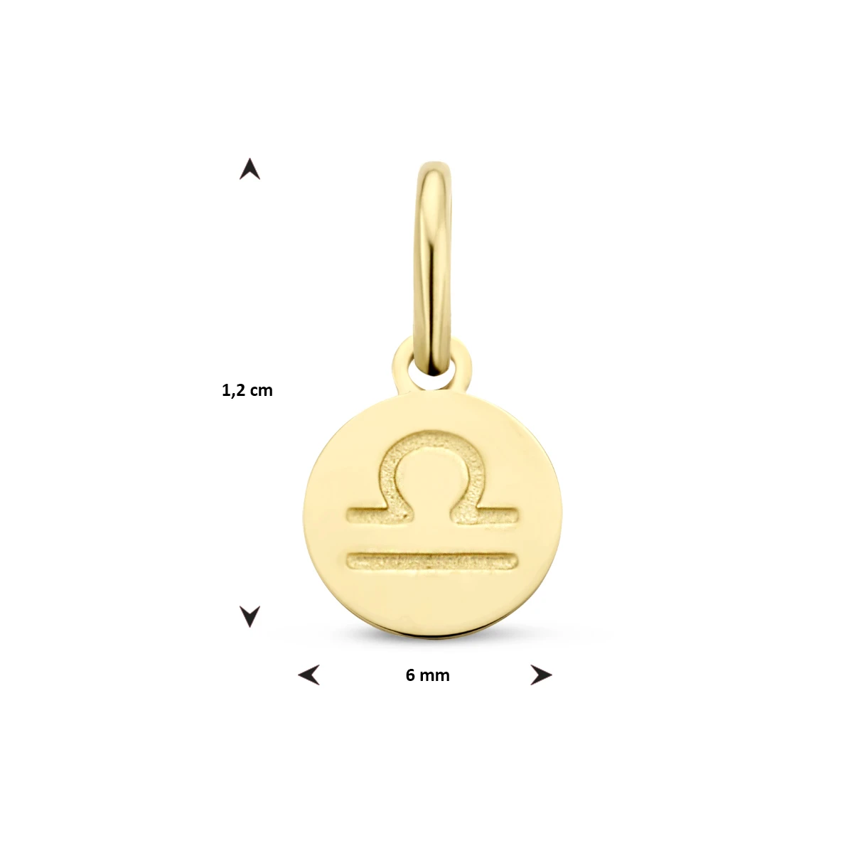 hanger sterrenbeeld 12 mm 14K geelgoud